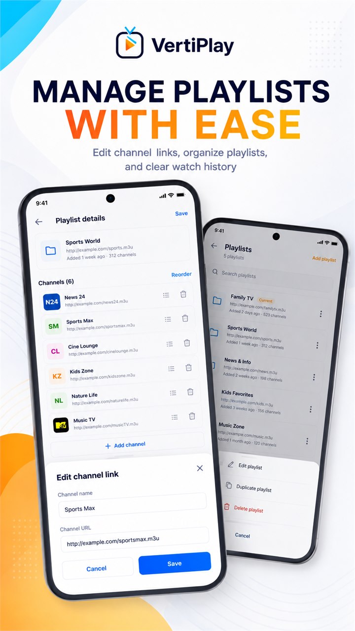VertiPlay Manage screen