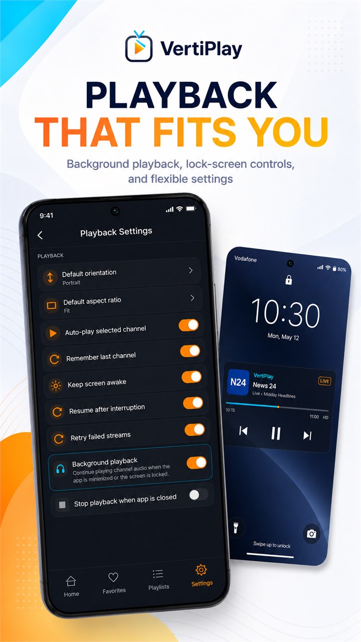 VertiPlay Playback screen